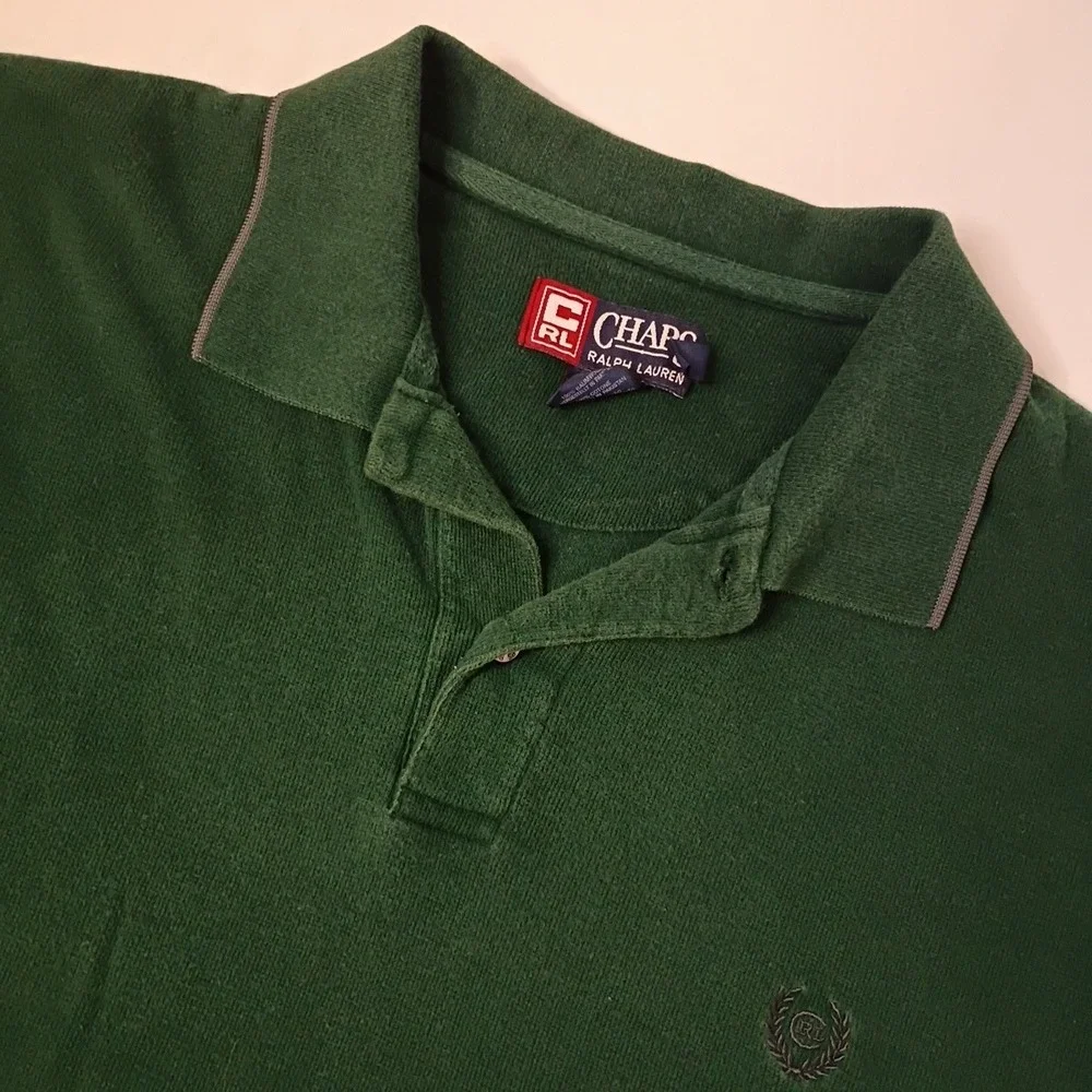 Vintage Chaps Ralph Lauren Polo‎ Shirt Mens XL Green Short Sleeve Cotton Logo